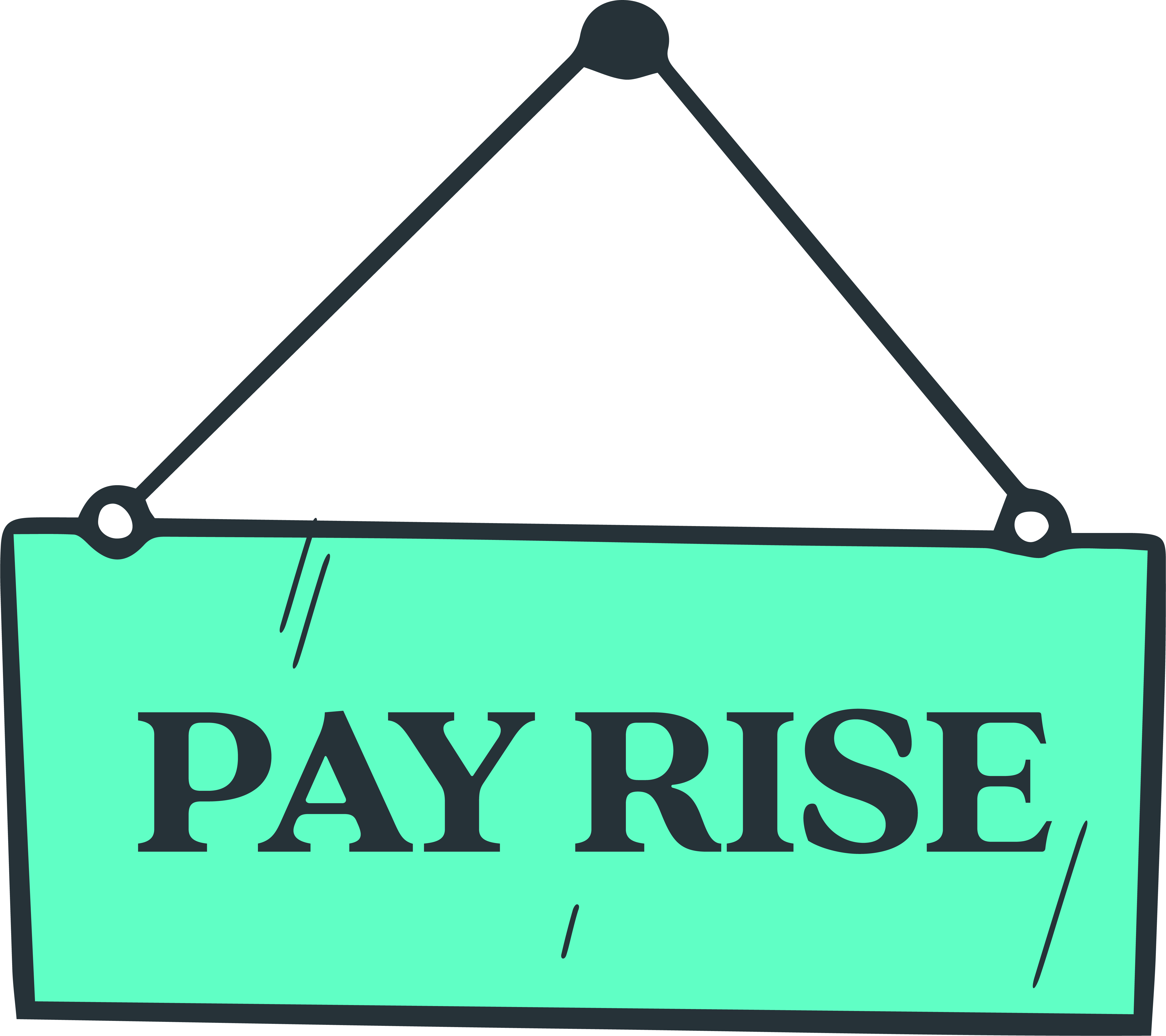 Swinging Pay Rise Sign